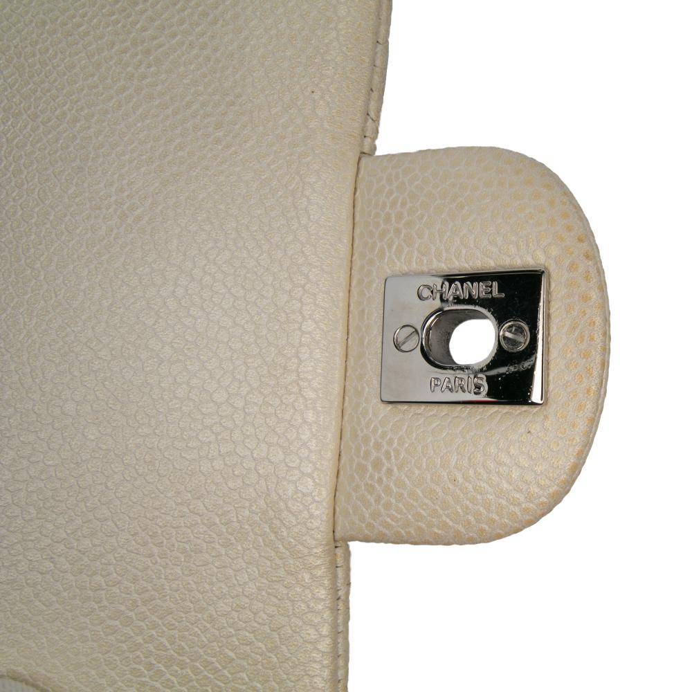 Chanel B Chanel Gold Light Gold Caviar Leather Leather Mini Square Classic Caviar Single Flap Italy