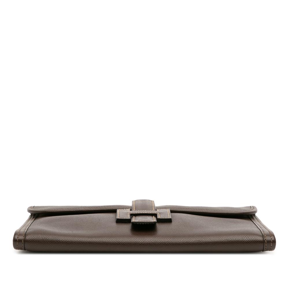 Hermès B Hermès Brown Dark Brown Calf Leather Epsom Jige PM France