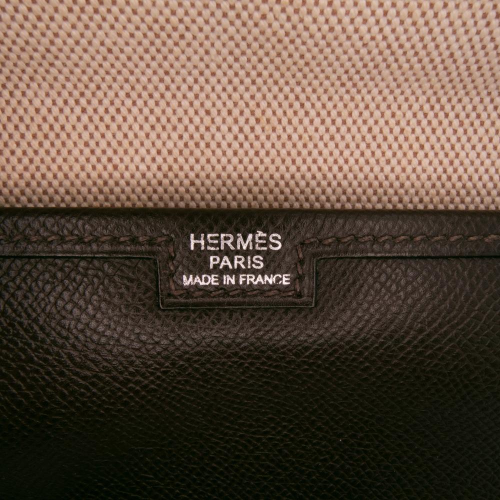 Hermès B Hermès Brown Dark Brown Calf Leather Epsom Jige PM France