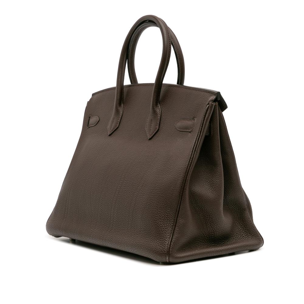 Hermès B Hermès Brown Dark Brown Calf Leather Togo Birkin Retourne 35 France