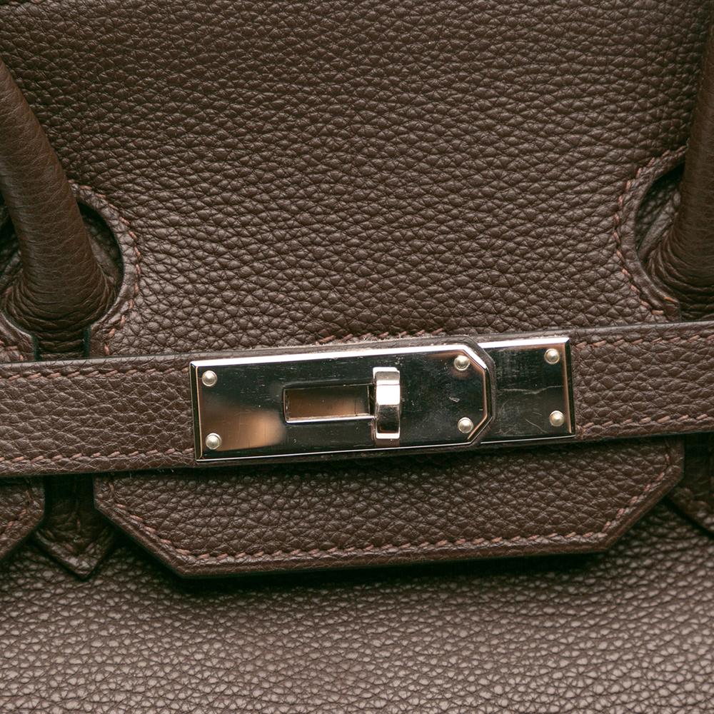 Hermès B Hermès Brown Dark Brown Calf Leather Togo Birkin Retourne 35 France