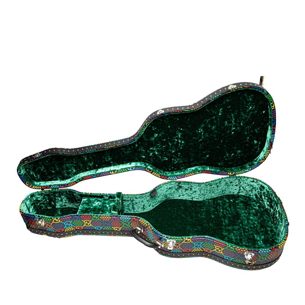Gucci B Gucci Multi Coated Canvas Fabric GG Supreme Psychedelic Guitar Case Italy