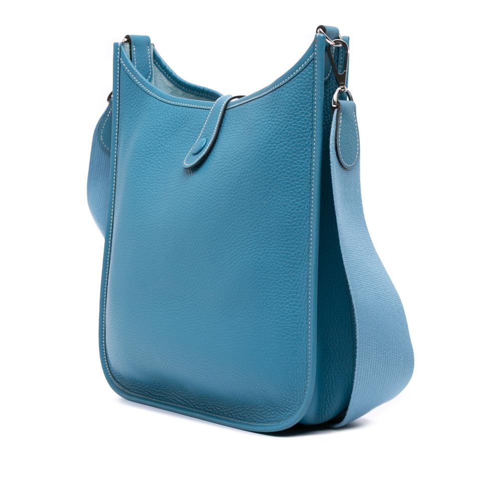 Hermès B Hermès Blue Denim Calf Leather Clemence Evelyne I 29 France