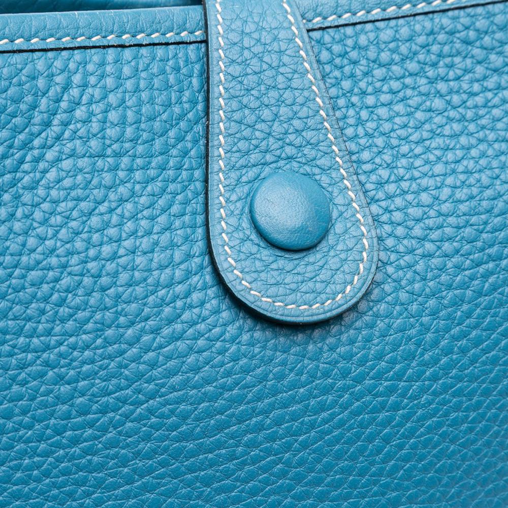 Hermès B Hermès Blue Denim Calf Leather Clemence Evelyne I 29 France