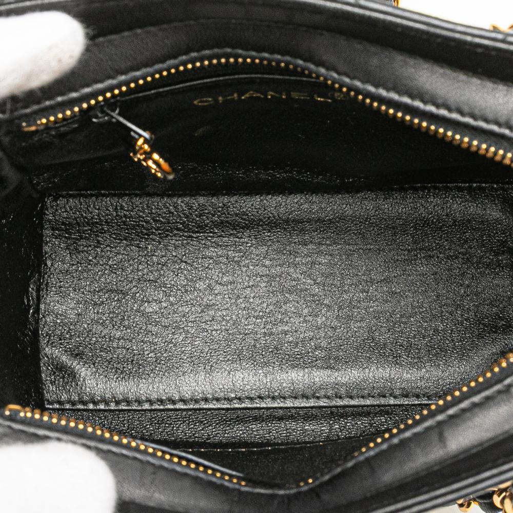 Chanel B Chanel Black Lambskin Leather Leather Mini Quilted Lambskin Chain Shoulder Bag Italy