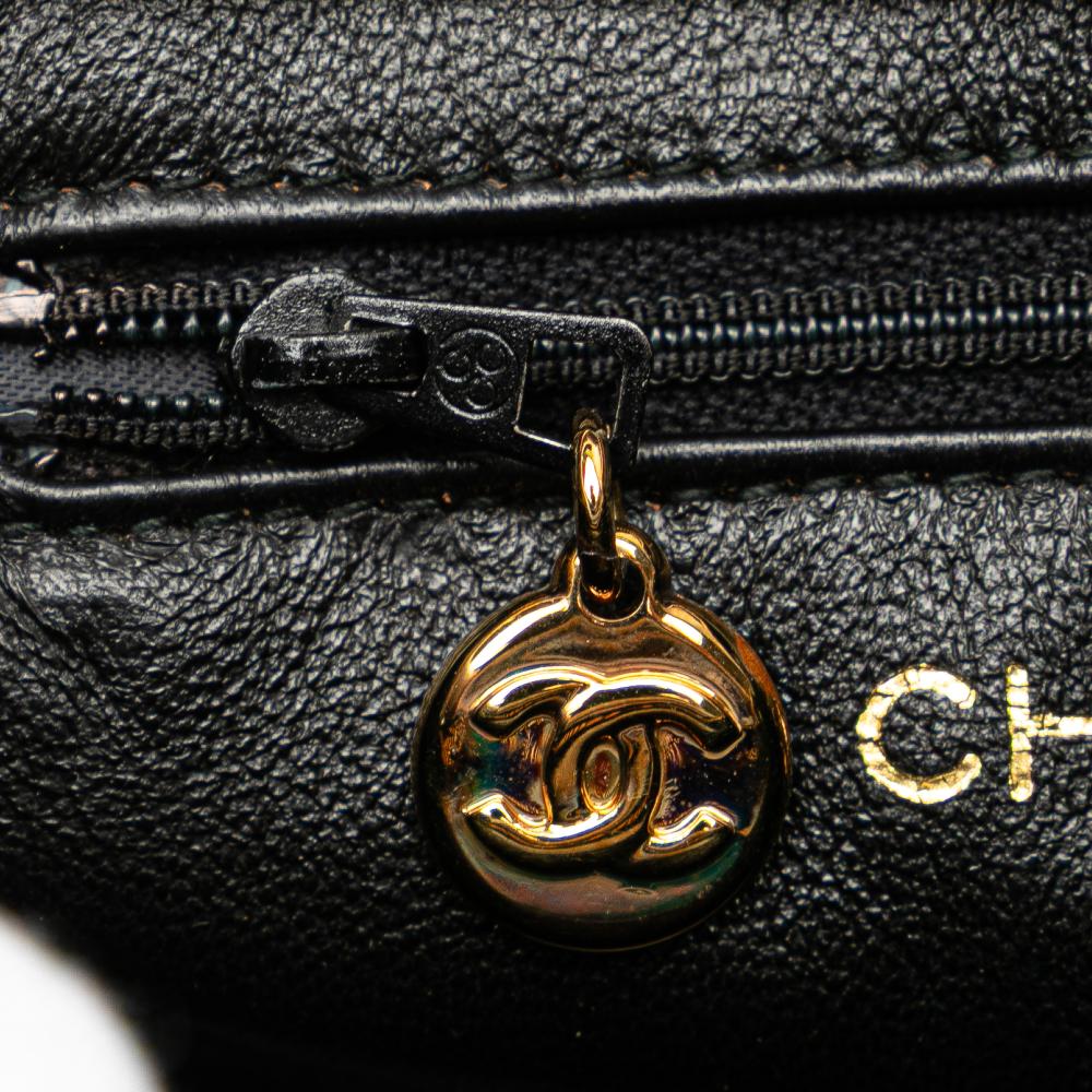 Chanel B Chanel Black Lambskin Leather Leather Mini Quilted Lambskin Chain Shoulder Bag Italy