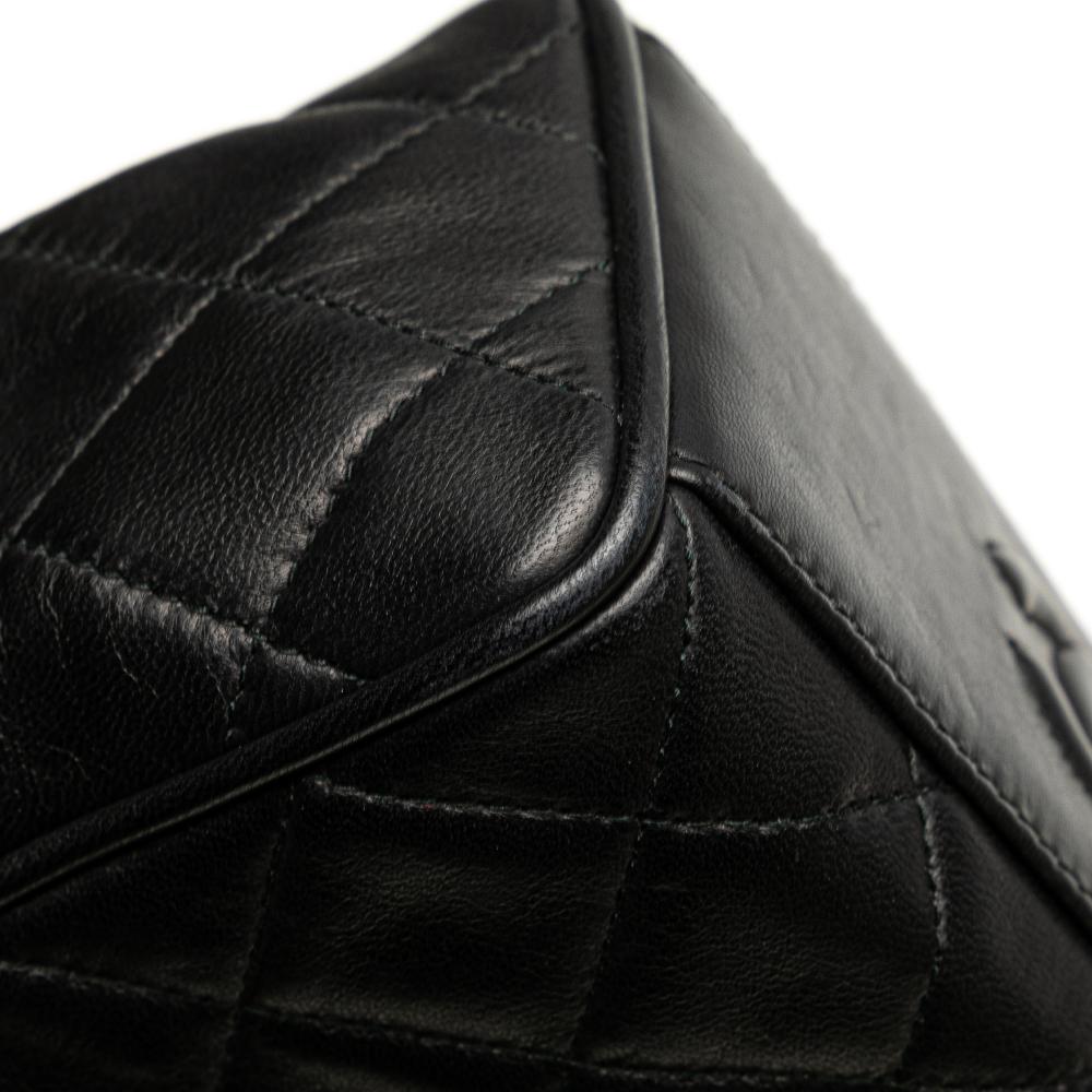 Chanel B Chanel Black Lambskin Leather Leather Mini Quilted Lambskin Chain Shoulder Bag Italy