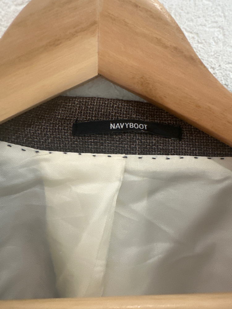 Navyboot Brauner Blazer Leinen/Wolle