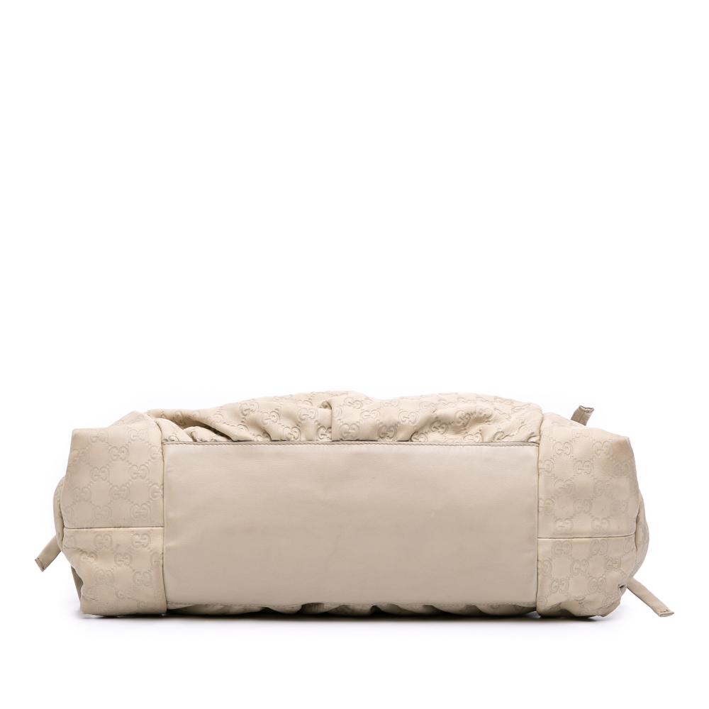 Gucci B Gucci Brown Light Beige Calf Leather Medium Guccissima Hysteria Tote Italy