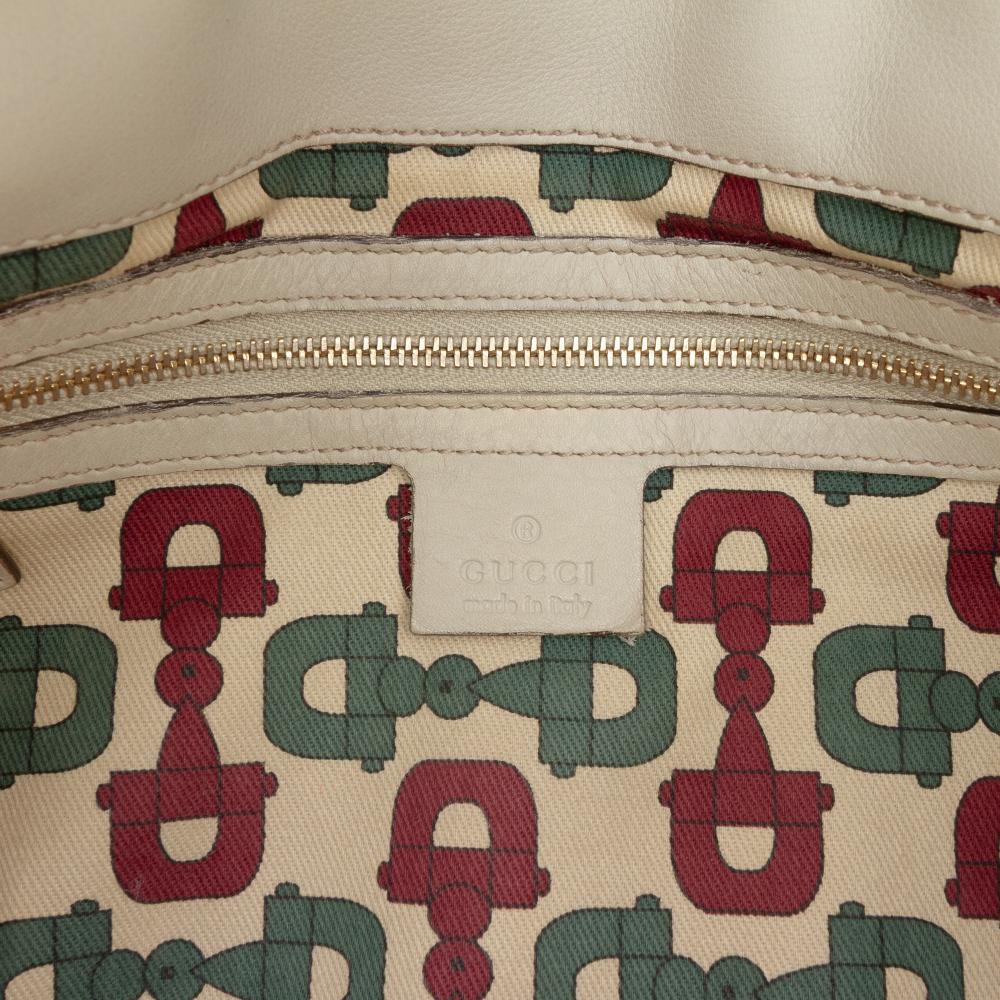 Gucci B Gucci Brown Light Beige Calf Leather Medium Guccissima Hysteria Tote Italy