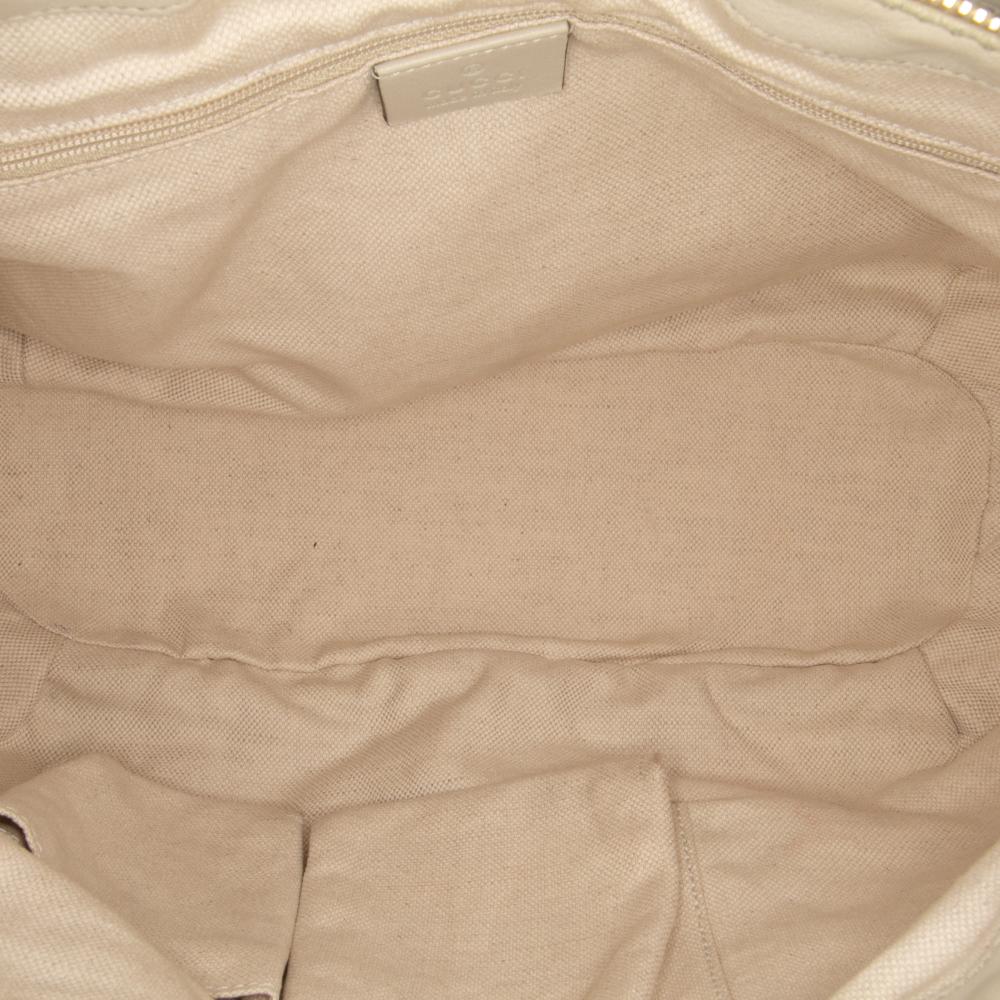 Gucci B Gucci White Calf Leather Guccissima Sukey Satchel Italy