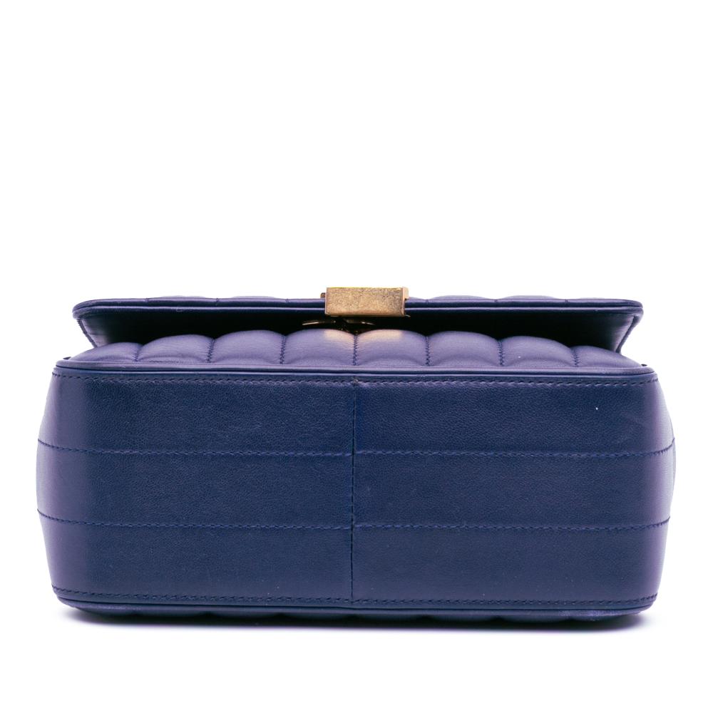 Saint Laurent B Saint Laurent Blue Lambskin Leather Leather Medium Lambskin Monogram Vicky Chain Bag Italy