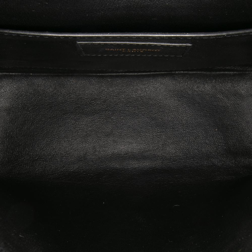 Saint Laurent B Saint Laurent Blue Lambskin Leather Leather Medium Lambskin Monogram Vicky Chain Bag Italy