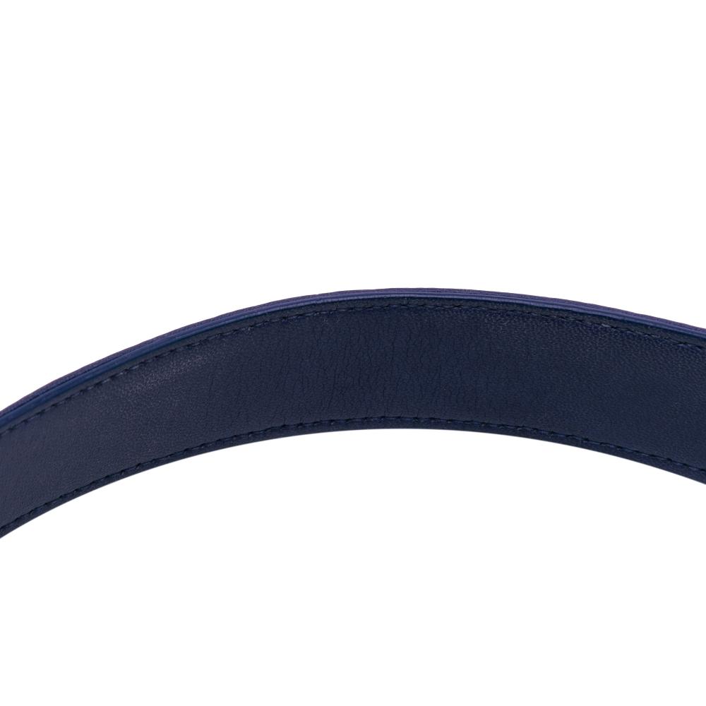 Saint Laurent B Saint Laurent Blue Lambskin Leather Leather Medium Lambskin Monogram Vicky Chain Bag Italy