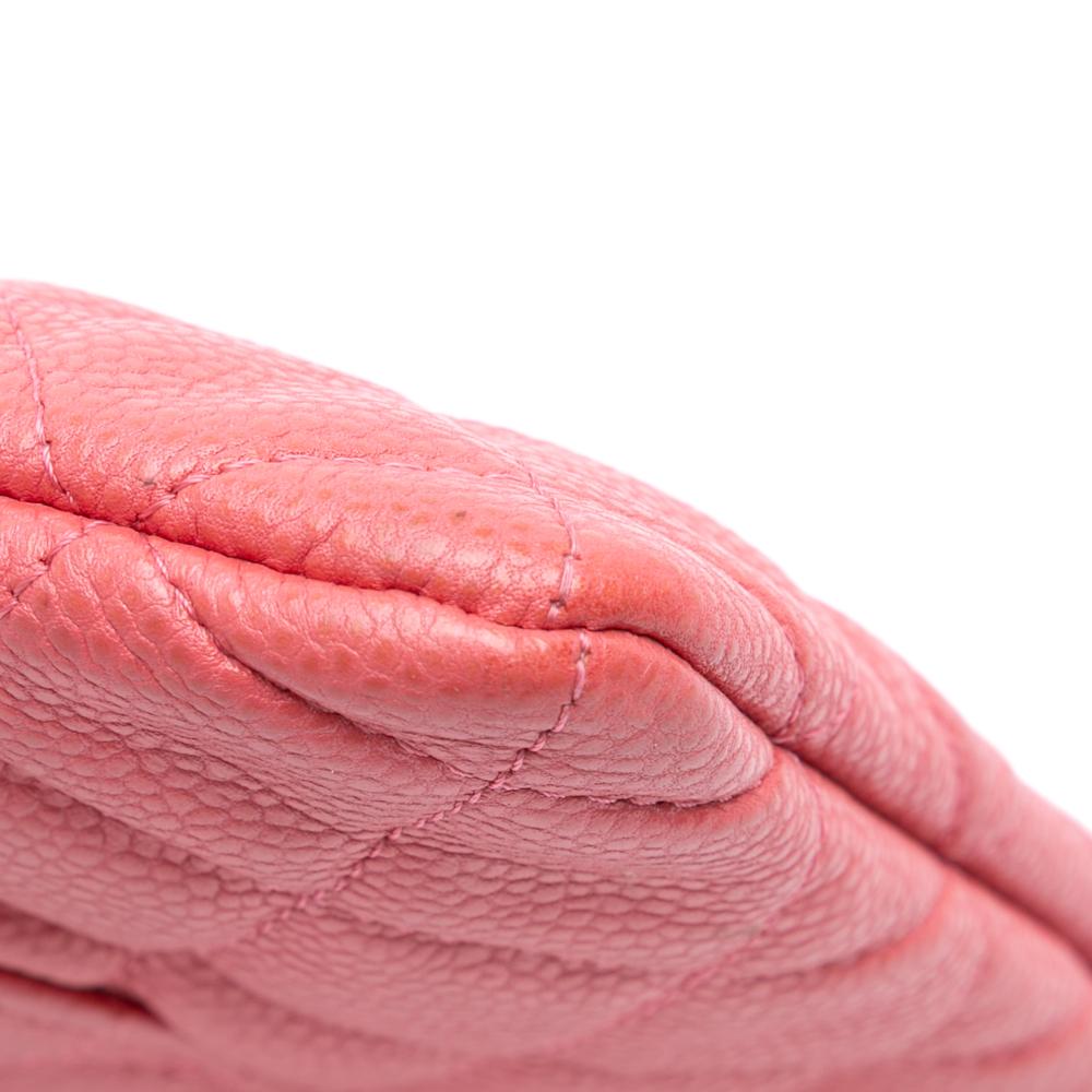 Chanel B Chanel Pink Caviar Leather Leather Medium Quilted Caviar O Case Clutch Italy