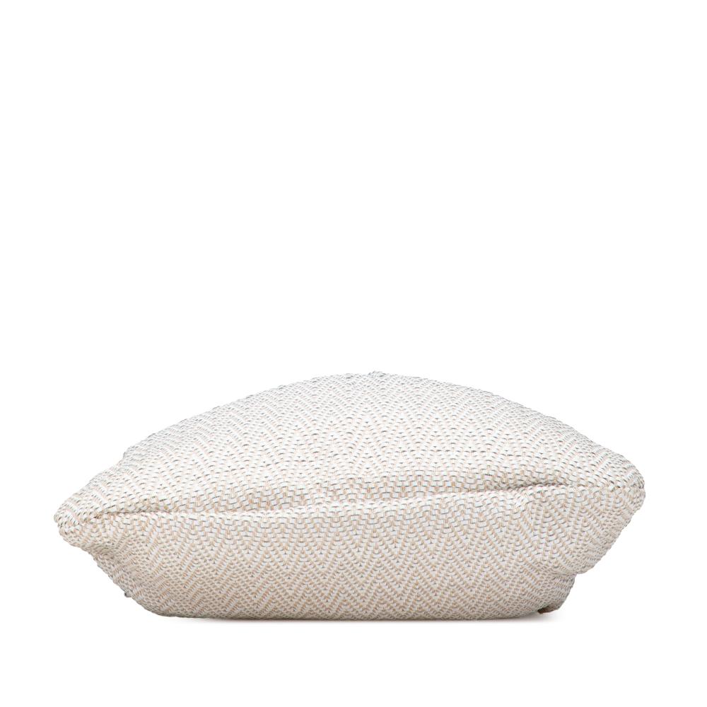 Gucci B Gucci White Calf Leather Woven Bamboo Studded Hobo Italy