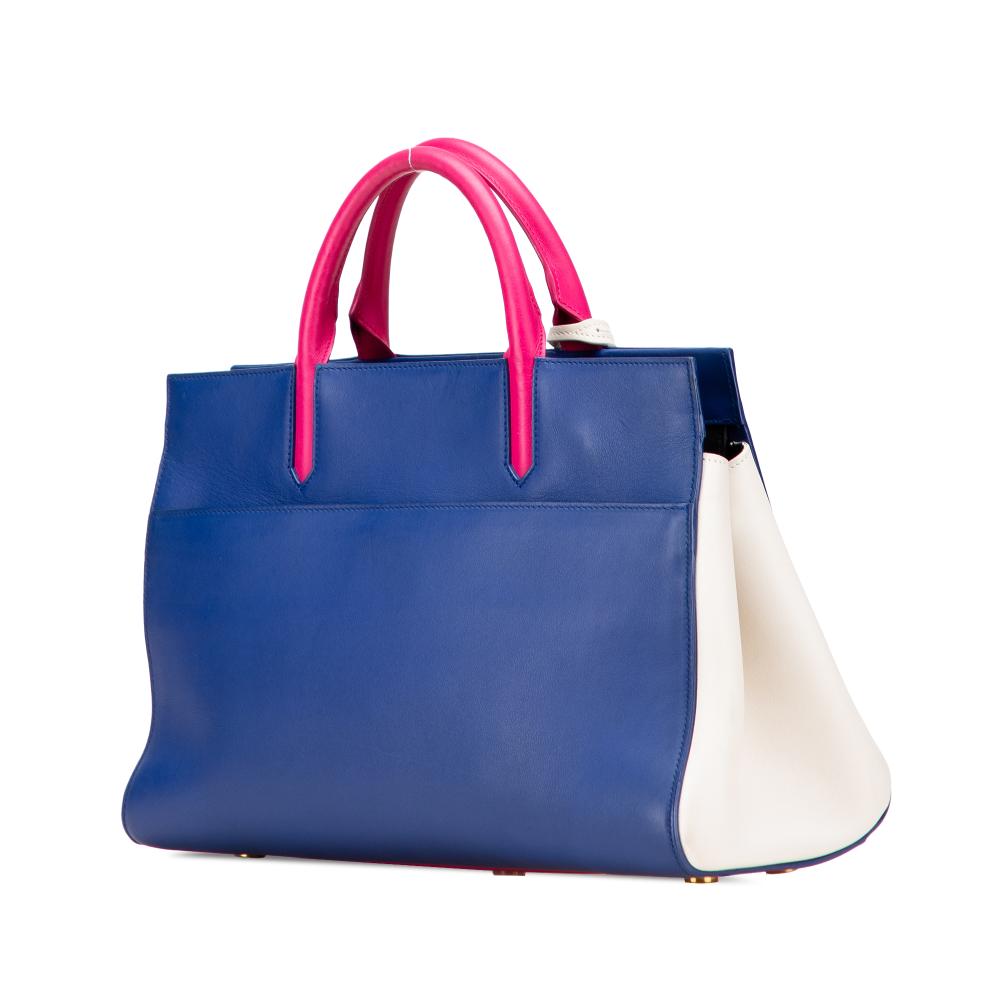 Saint Laurent B Saint Laurent Blue Calf Leather Medium Smooth Tricolor skin Cabas Rive Gauche Satchel Italy