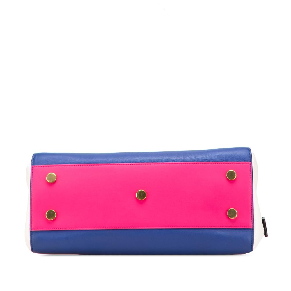 Saint Laurent B Saint Laurent Blue Calf Leather Medium Smooth Tricolor skin Cabas Rive Gauche Satchel Italy