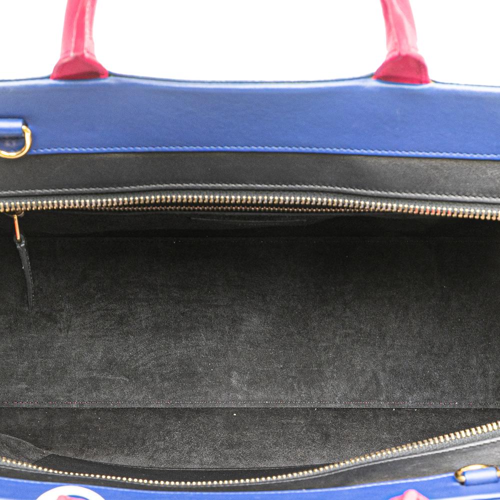 Saint Laurent B Saint Laurent Blue Calf Leather Medium Smooth Tricolor skin Cabas Rive Gauche Satchel Italy
