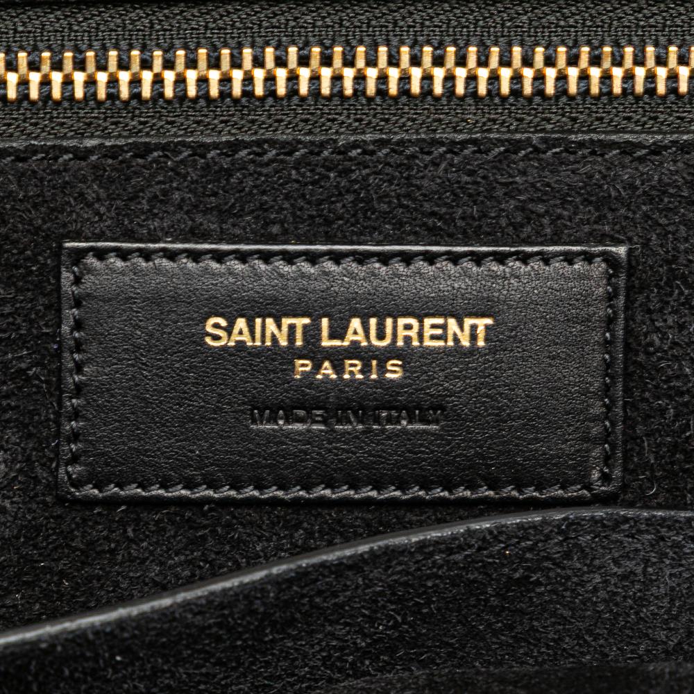 Saint Laurent B Saint Laurent Blue Calf Leather Medium Smooth Tricolor skin Cabas Rive Gauche Satchel Italy