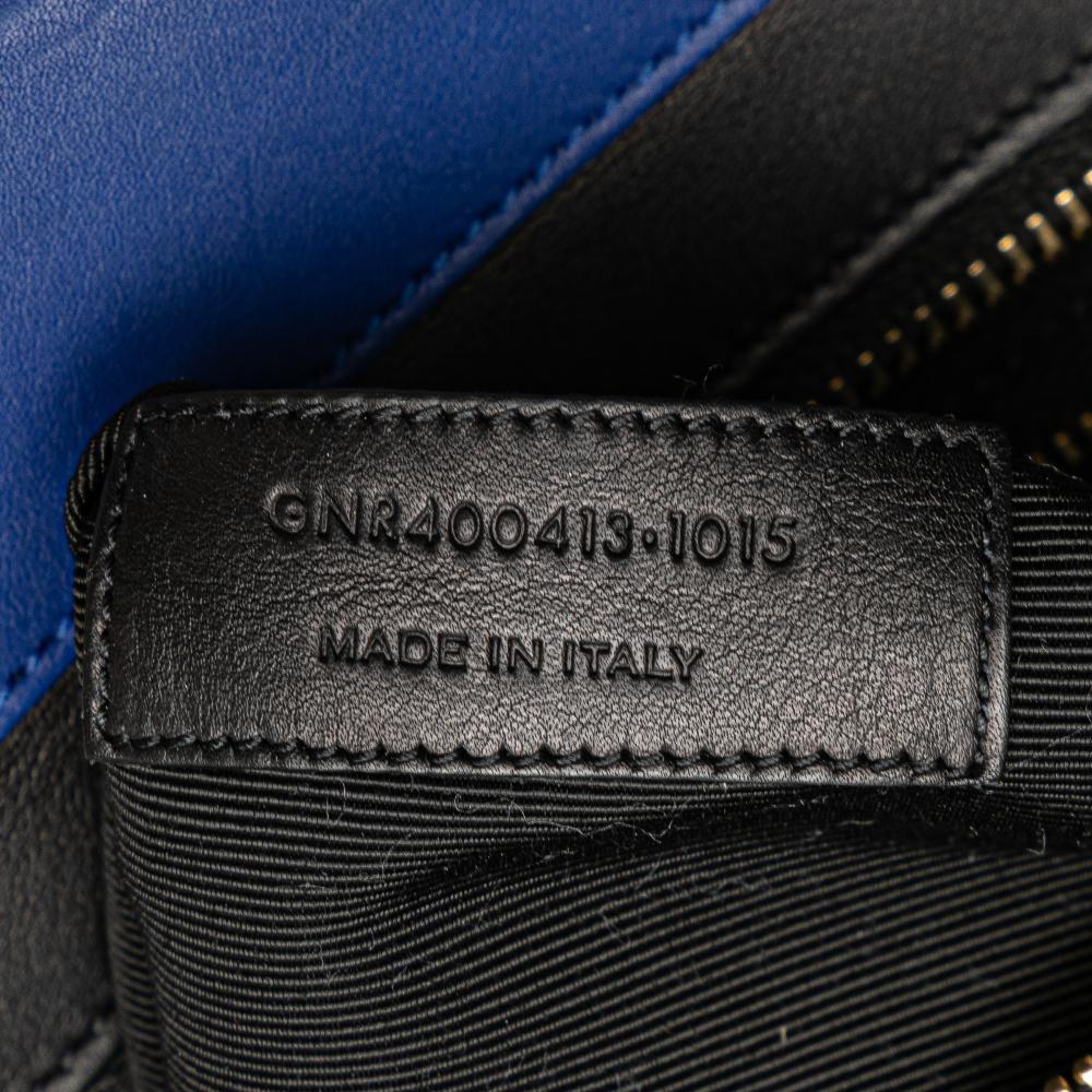 Saint Laurent B Saint Laurent Blue Calf Leather Medium Smooth Tricolor skin Cabas Rive Gauche Satchel Italy