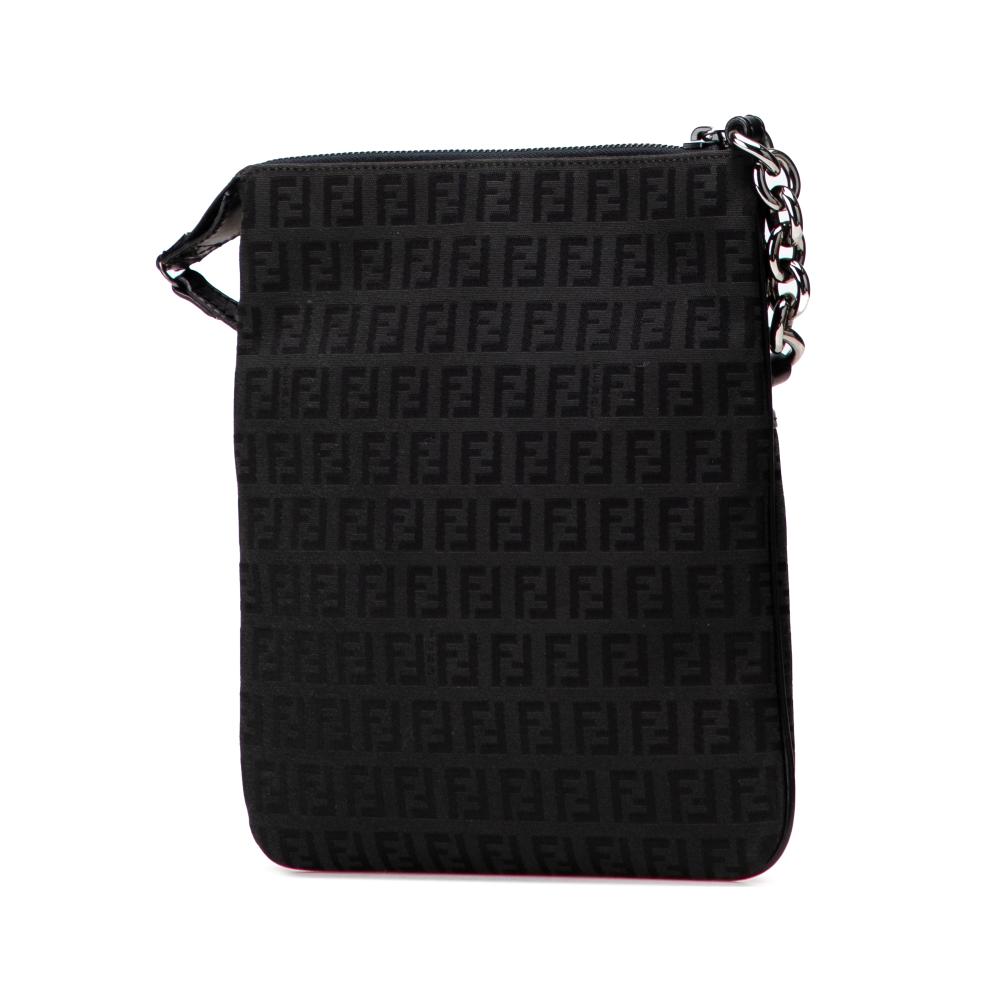Fendi B Fendi Black Canvas Fabric Zucchino Crossbody Italy