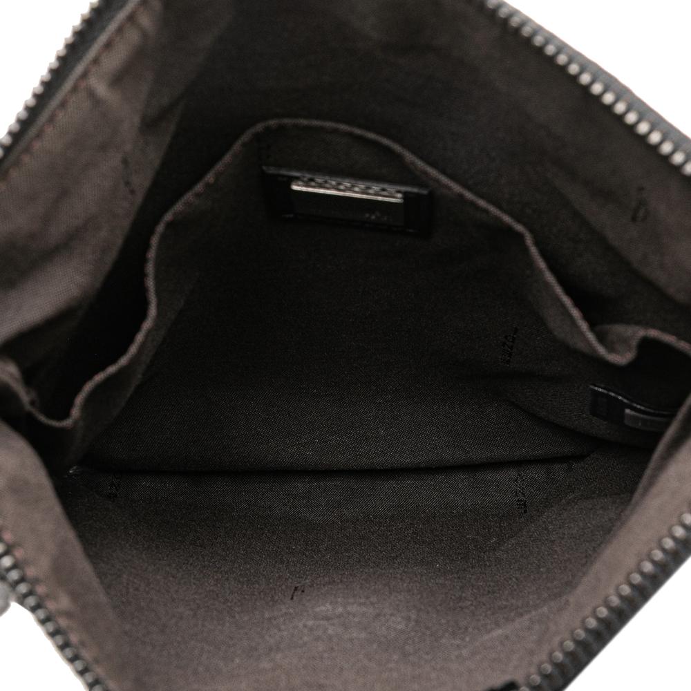 Fendi B Fendi Black Canvas Fabric Zucchino Crossbody Italy