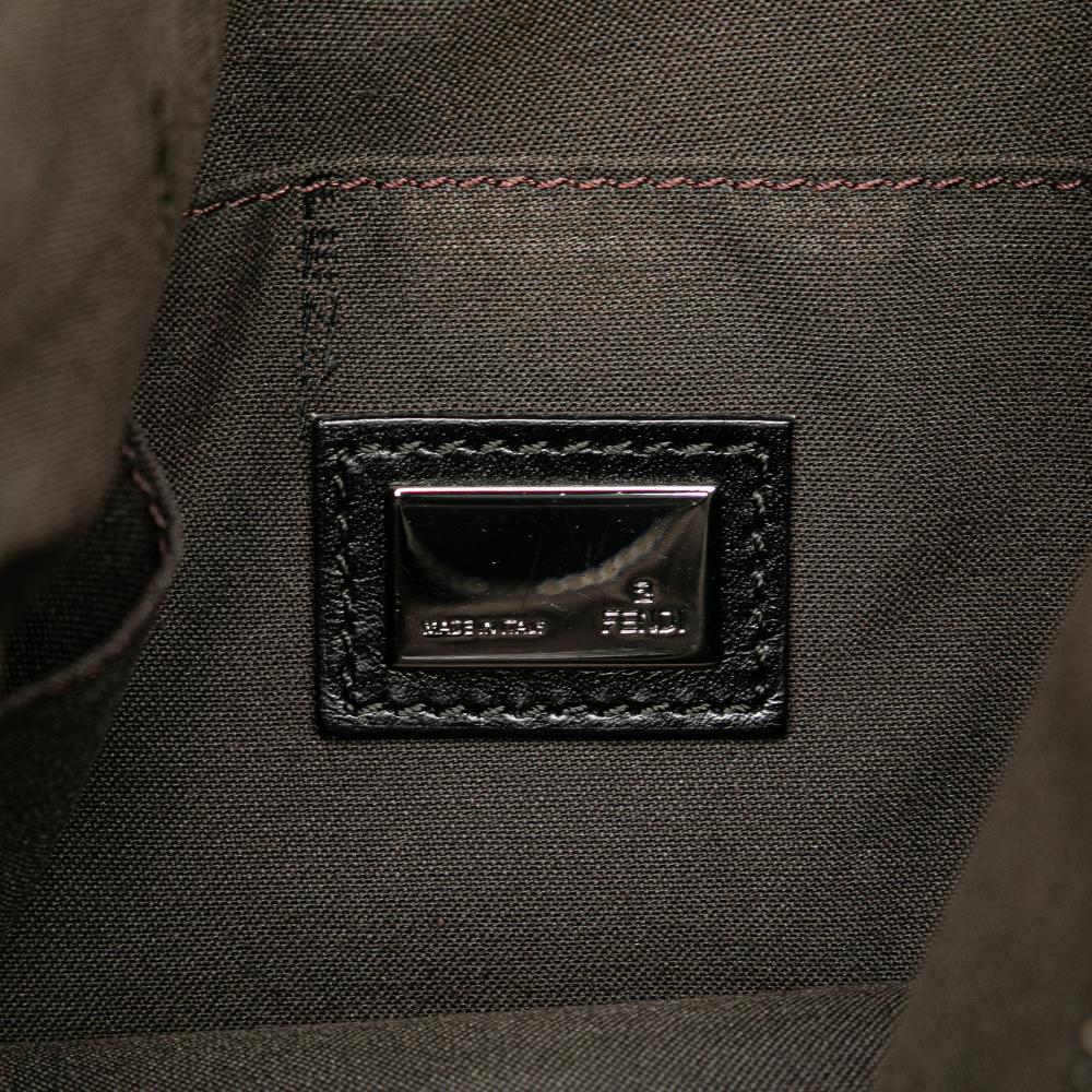 Fendi B Fendi Black Canvas Fabric Zucchino Crossbody Italy