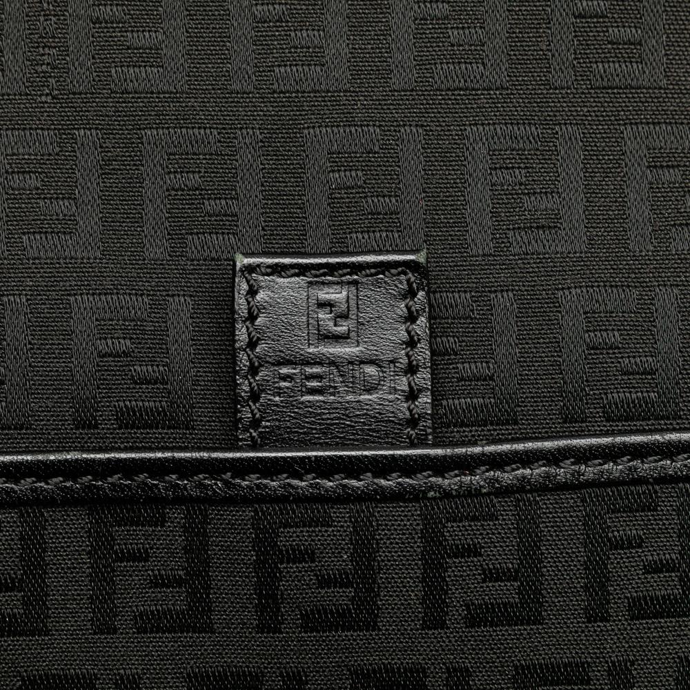 Fendi B Fendi Black Canvas Fabric Zucchino Crossbody Italy