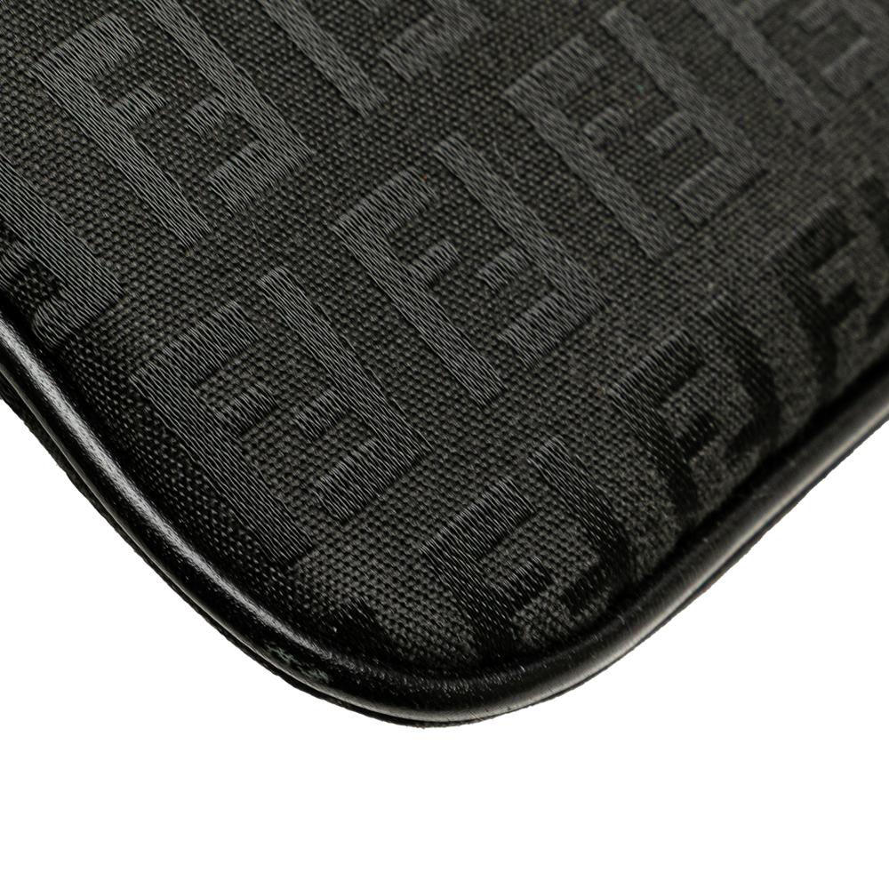 Fendi B Fendi Black Canvas Fabric Zucchino Crossbody Italy