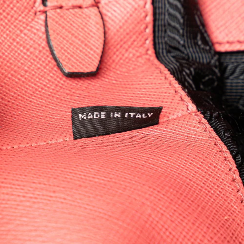 Prada B Prada Pink Salmon Saffiano Leather Soft Tote Italy