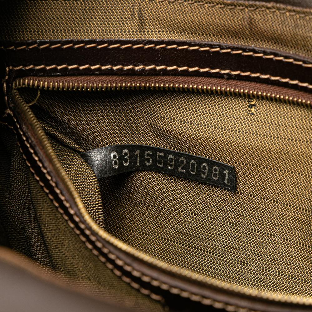 Fendi B Fendi Brown Canvas Fabric Zucca Push Lock Box Handbag Italy