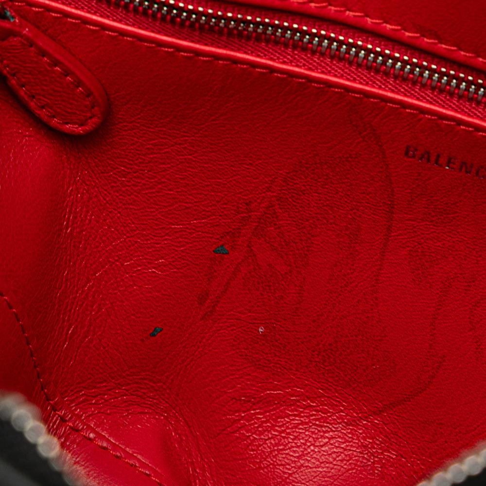 Balenciaga B Balenciaga Black Calf Leather S Triangle Duffle Bag Italy