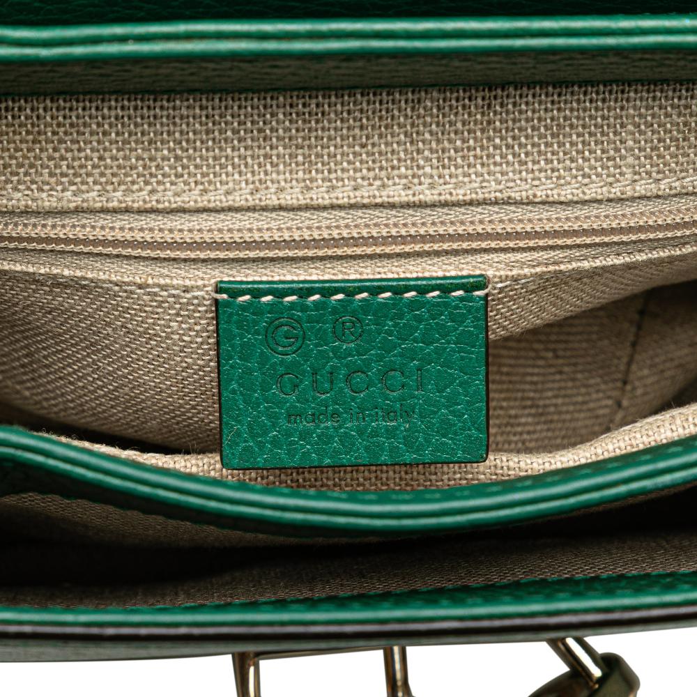 Gucci B Gucci Green Calf Leather Small Dollar skin Interlocking G Crossbody Italy