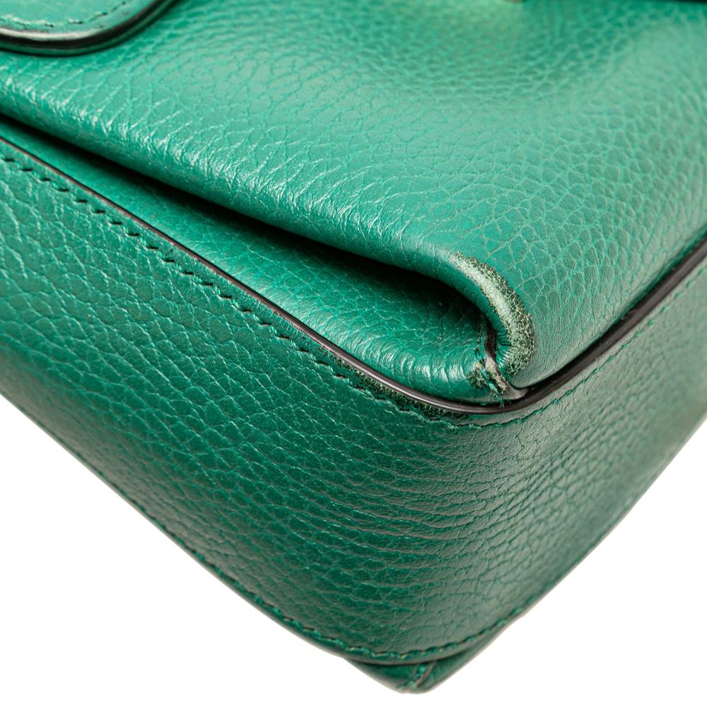 Gucci B Gucci Green Calf Leather Small Dollar skin Interlocking G Crossbody Italy