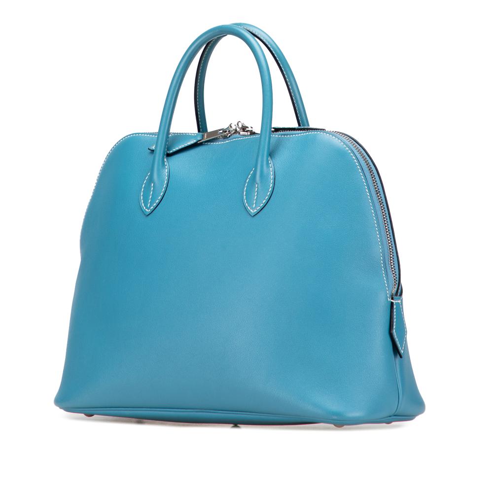 Hermès AB Hermès Blue Turquoise Calf Leather Swift Bolide 1923 30 France
