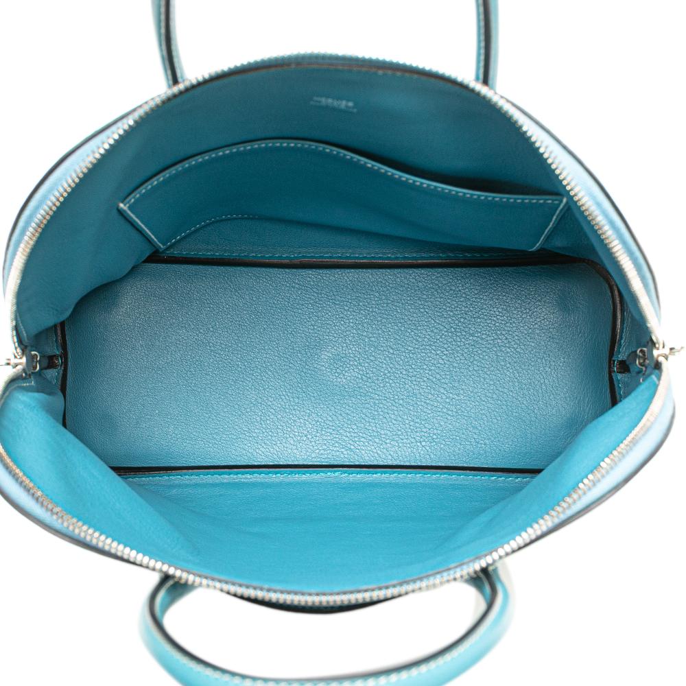 Hermès AB Hermès Blue Turquoise Calf Leather Swift Bolide 1923 30 France