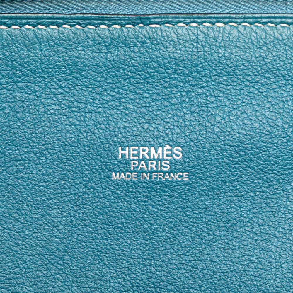 Hermès AB Hermès Blue Turquoise Calf Leather Swift Bolide 1923 30 France