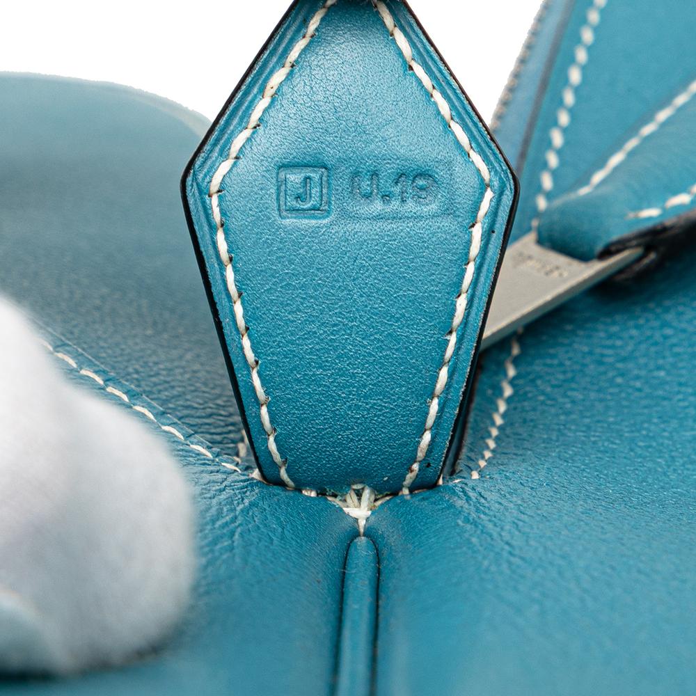 Hermès AB Hermès Blue Turquoise Calf Leather Swift Bolide 1923 30 France