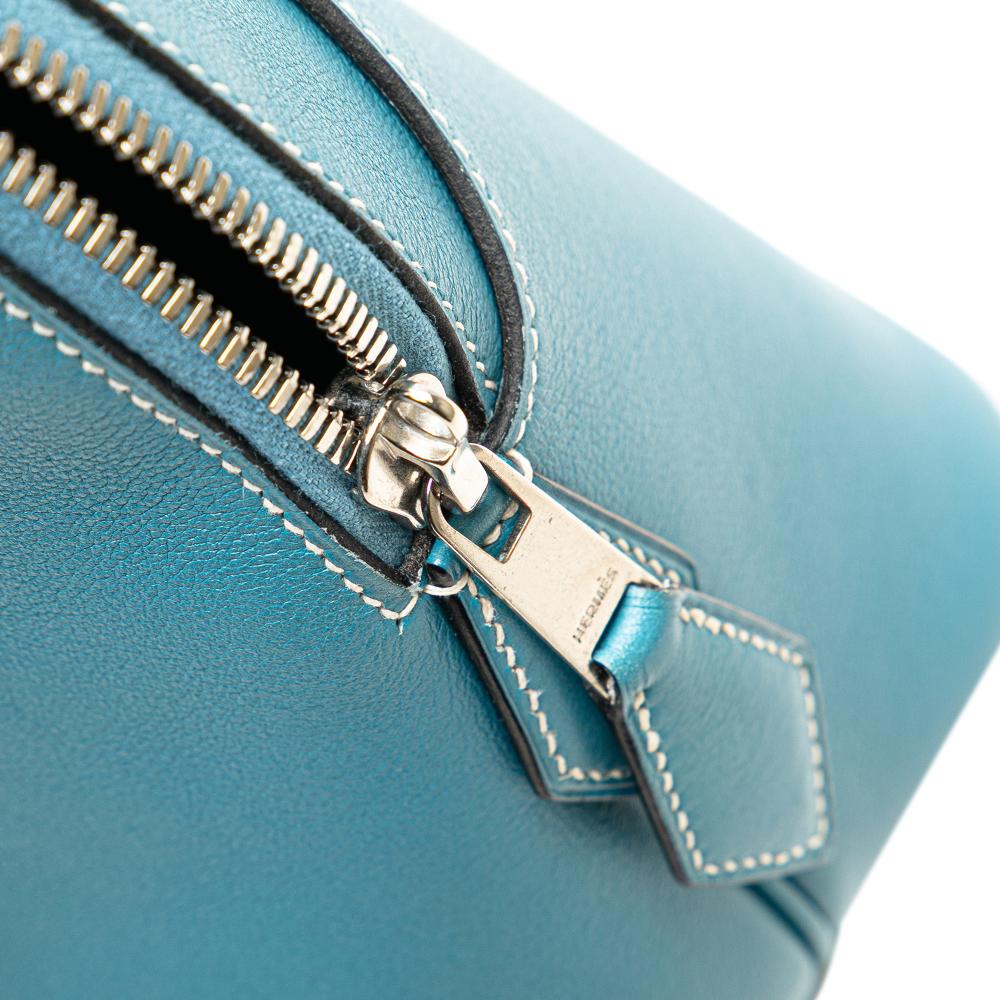 Hermès AB Hermès Blue Turquoise Calf Leather Swift Bolide 1923 30 France