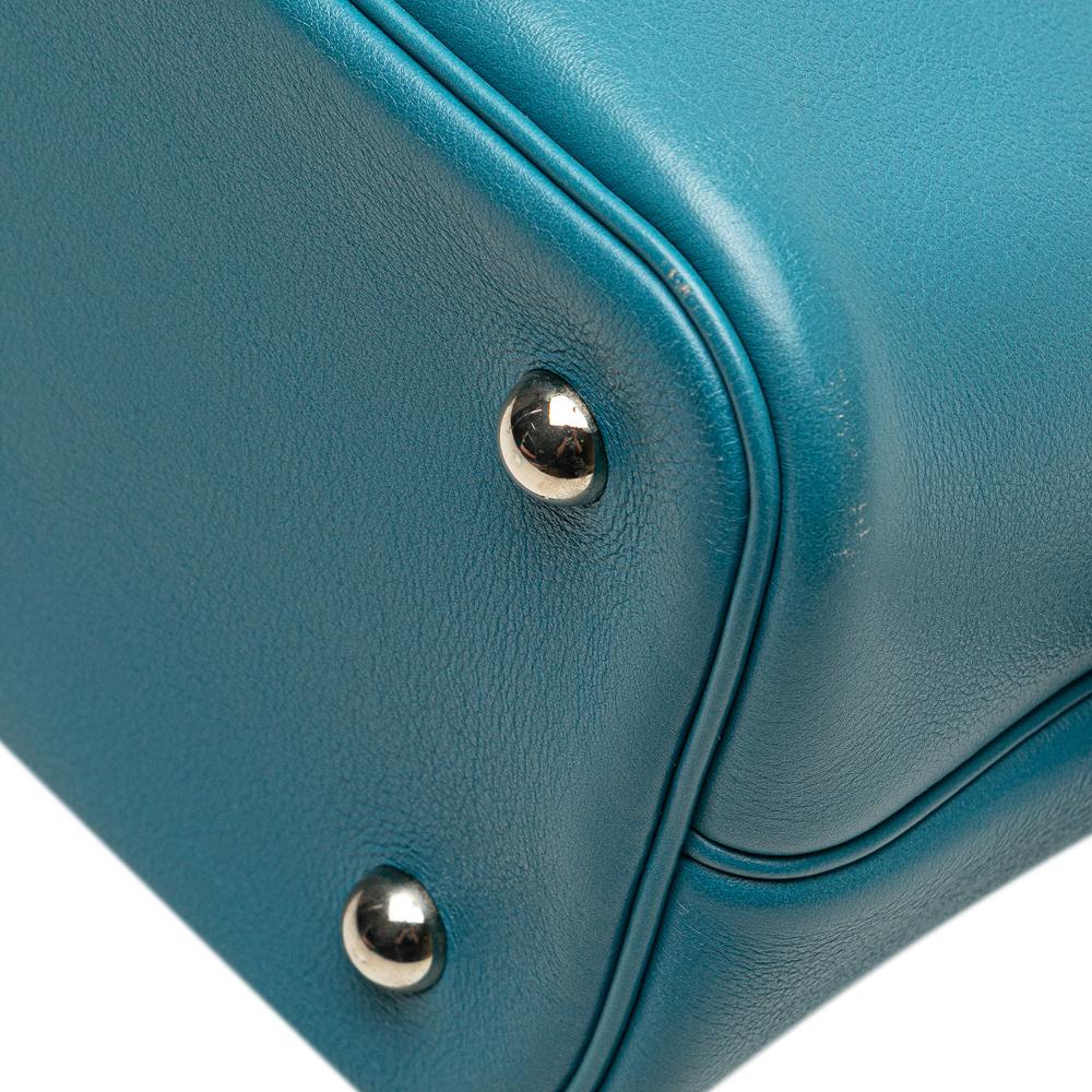 Hermès AB Hermès Blue Turquoise Calf Leather Swift Bolide 1923 30 France
