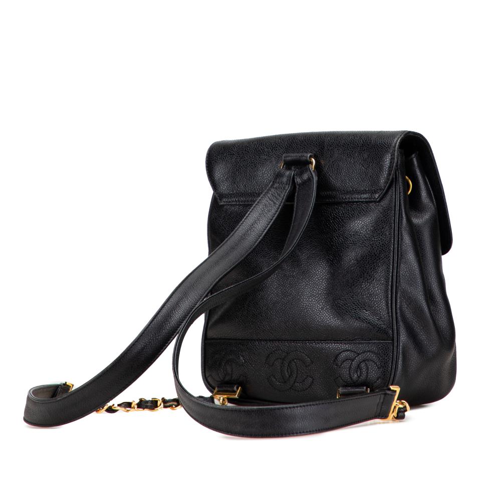 Chanel B Chanel Black Caviar Leather Leather Caviar Triple CC Backpack Italy