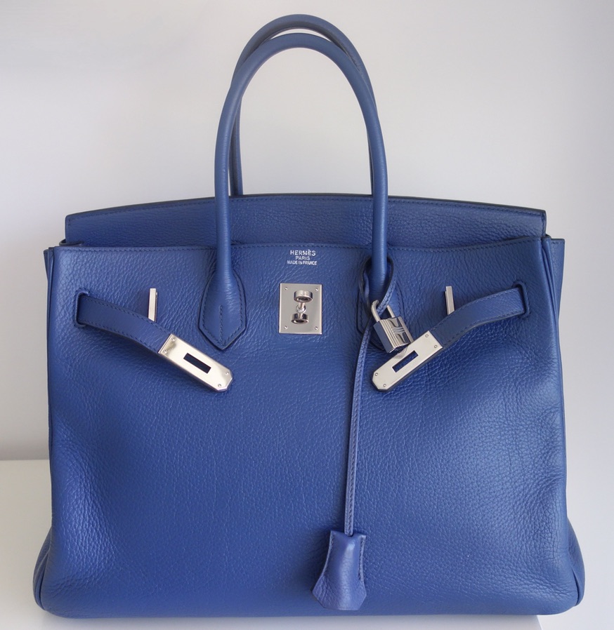 Hermès Sac Hermes Birkin 35 bleu de Malte