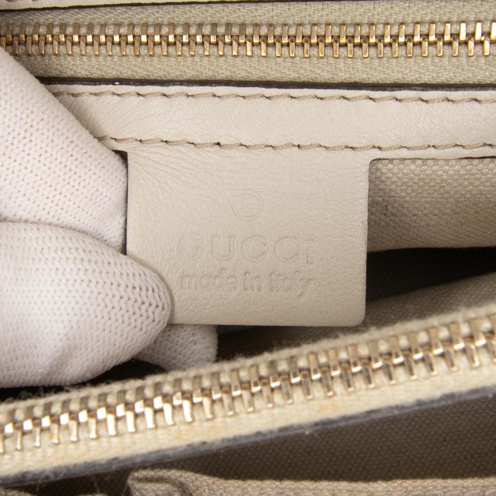 Gucci B Gucci Brown Light Beige Calf Leather Guccissima Mayfair Tote Italy