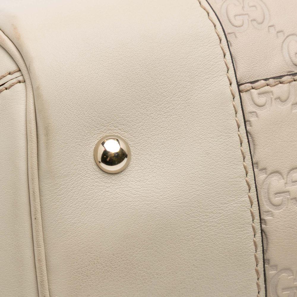 Gucci B Gucci Brown Light Beige Calf Leather Guccissima Mayfair Tote Italy