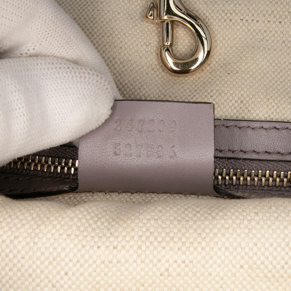 Gucci B Gucci Purple Light Purple Calf Leather Medium Microguccissima Craft Tote Italy