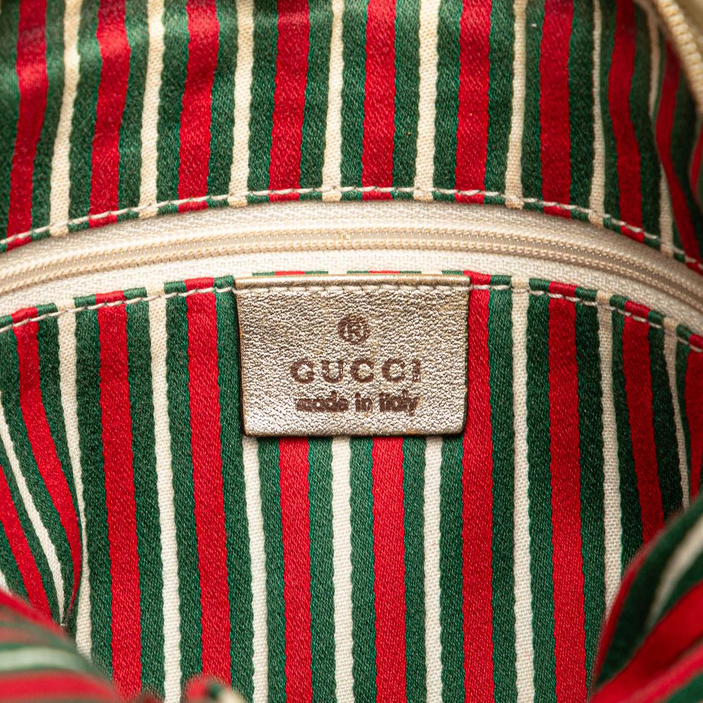 Gucci B Gucci Brown Beige Canvas Fabric GG Abbey D Ring Crossbody Italy