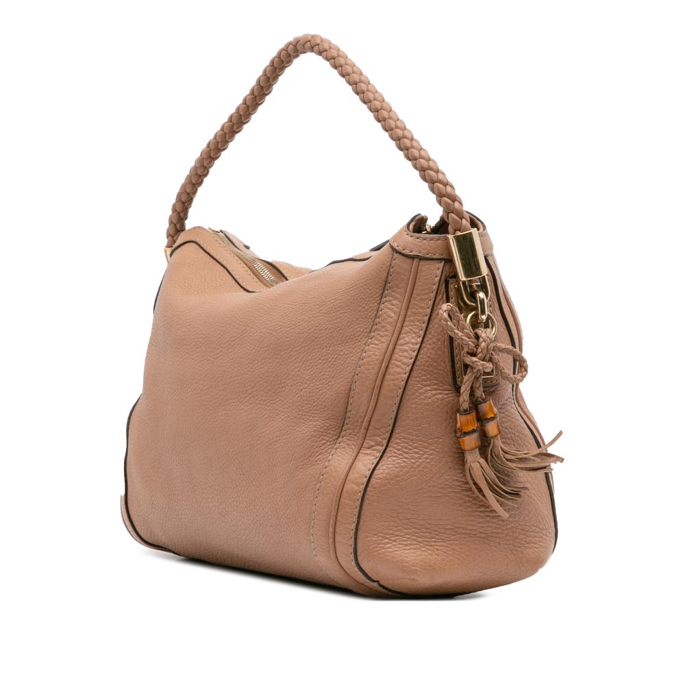 Gucci B Gucci Brown Nude Calf Leather Medium Pebbled skin Bella Shoulder Bag Italy