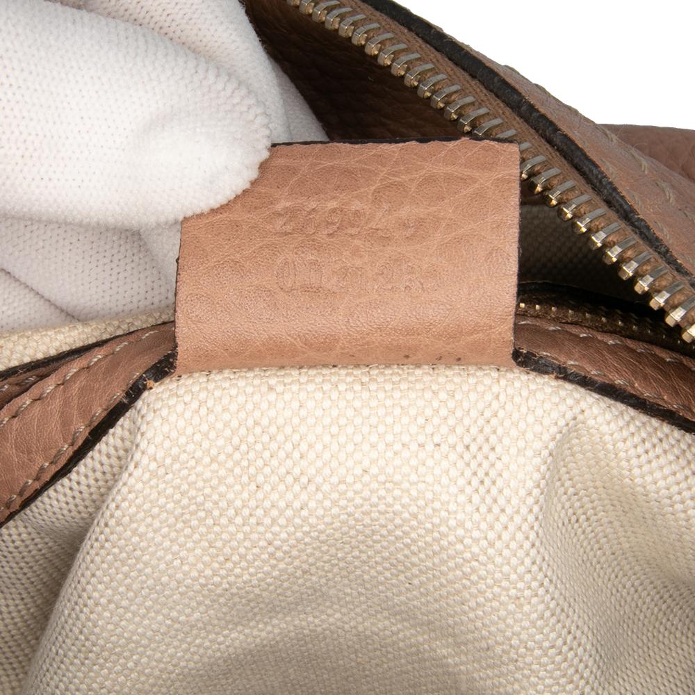 Gucci B Gucci Brown Nude Calf Leather Medium Pebbled skin Bella Shoulder Bag Italy