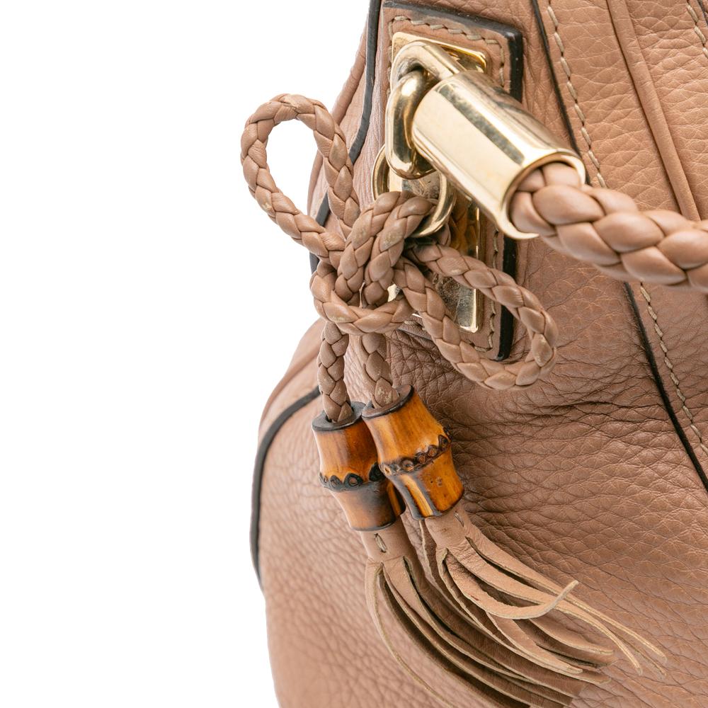 Gucci B Gucci Brown Nude Calf Leather Medium Pebbled skin Bella Shoulder Bag Italy